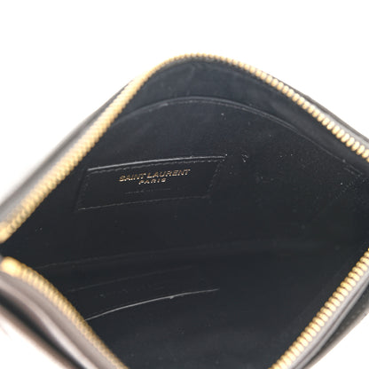 Saint Laurent Grain De Poudre Chevron Monogram Bill Pouch Fog 5 of 9