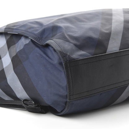 Burberry Nylon Check Small Buckleigh Packable Tote Navy Blue 6 of 9