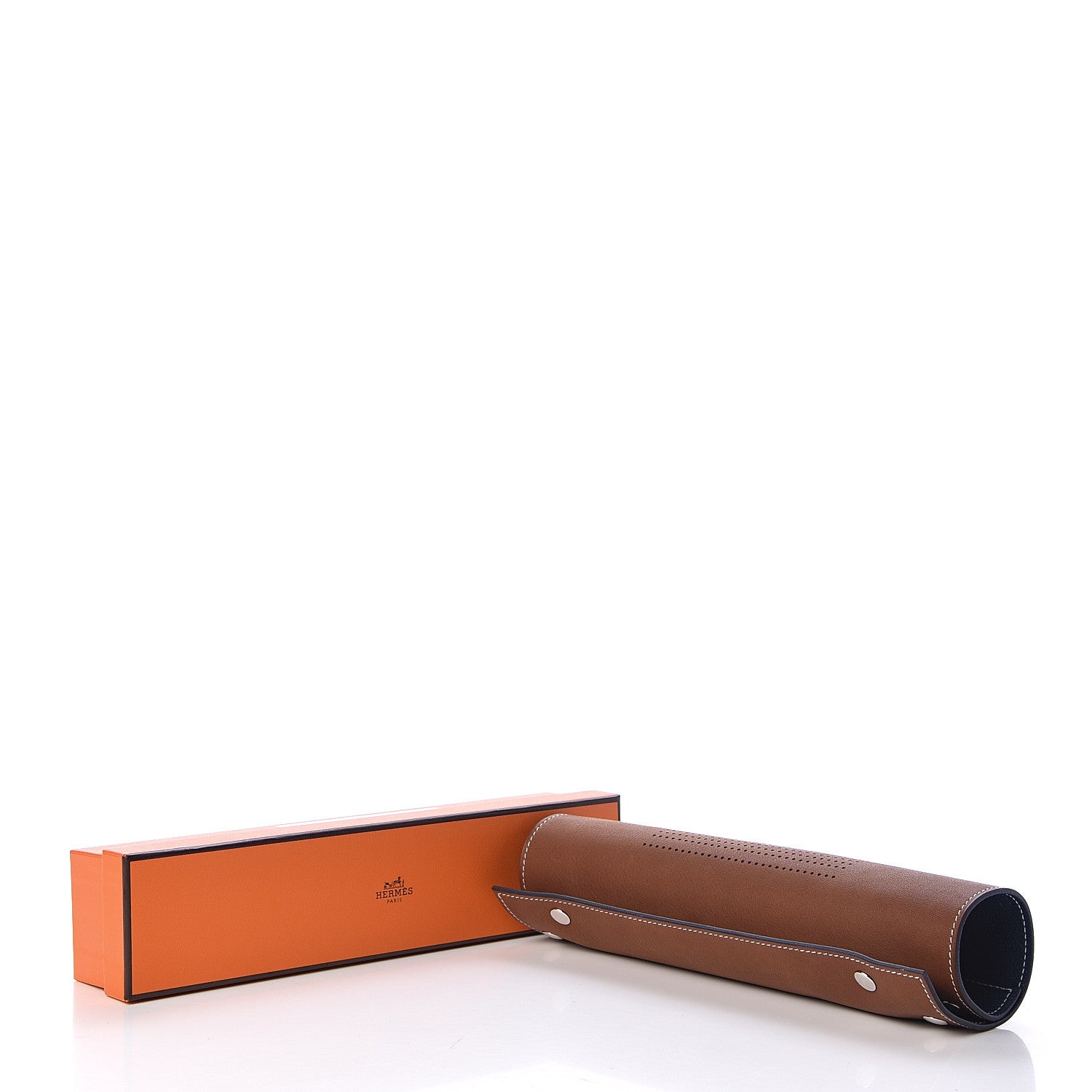 Hermes Taurillon Clemence Mises et Relances H'Dot Change Tray Bleu Regate Ebene 8 of 8