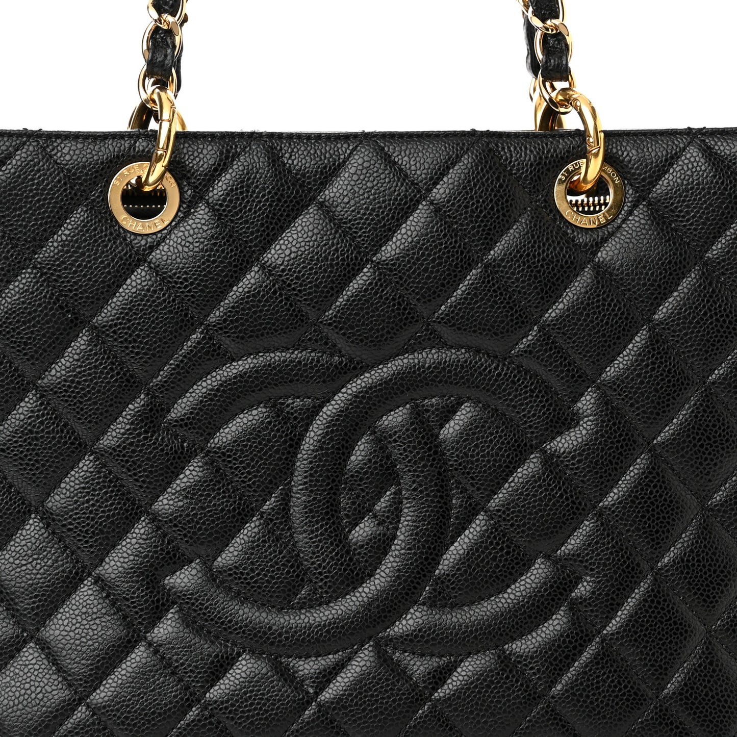 Caviar Quilted Grand Shopping Tote GST Black