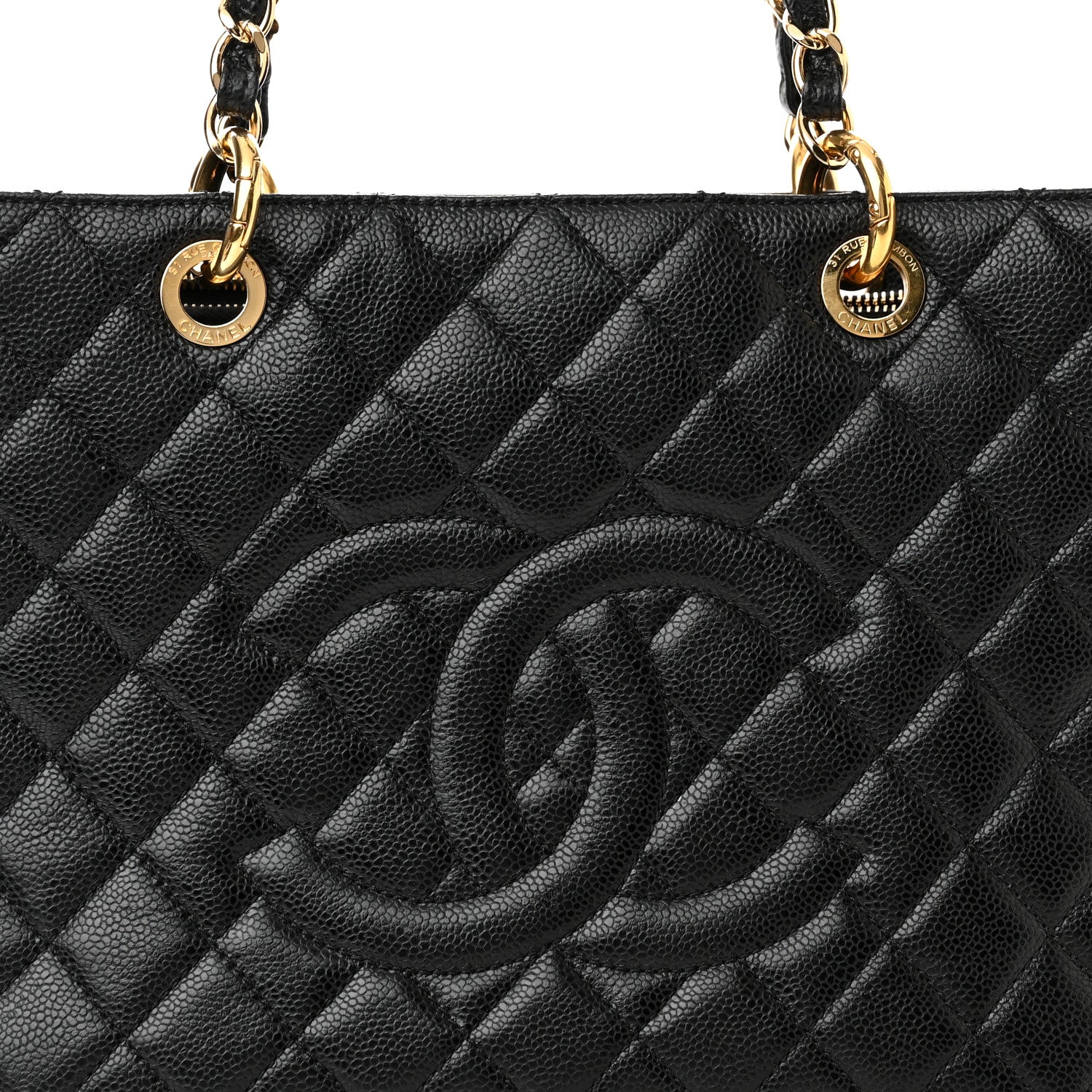 Chanel Caviar Quilted Grand Shopping Tote GST Black 7 of 9