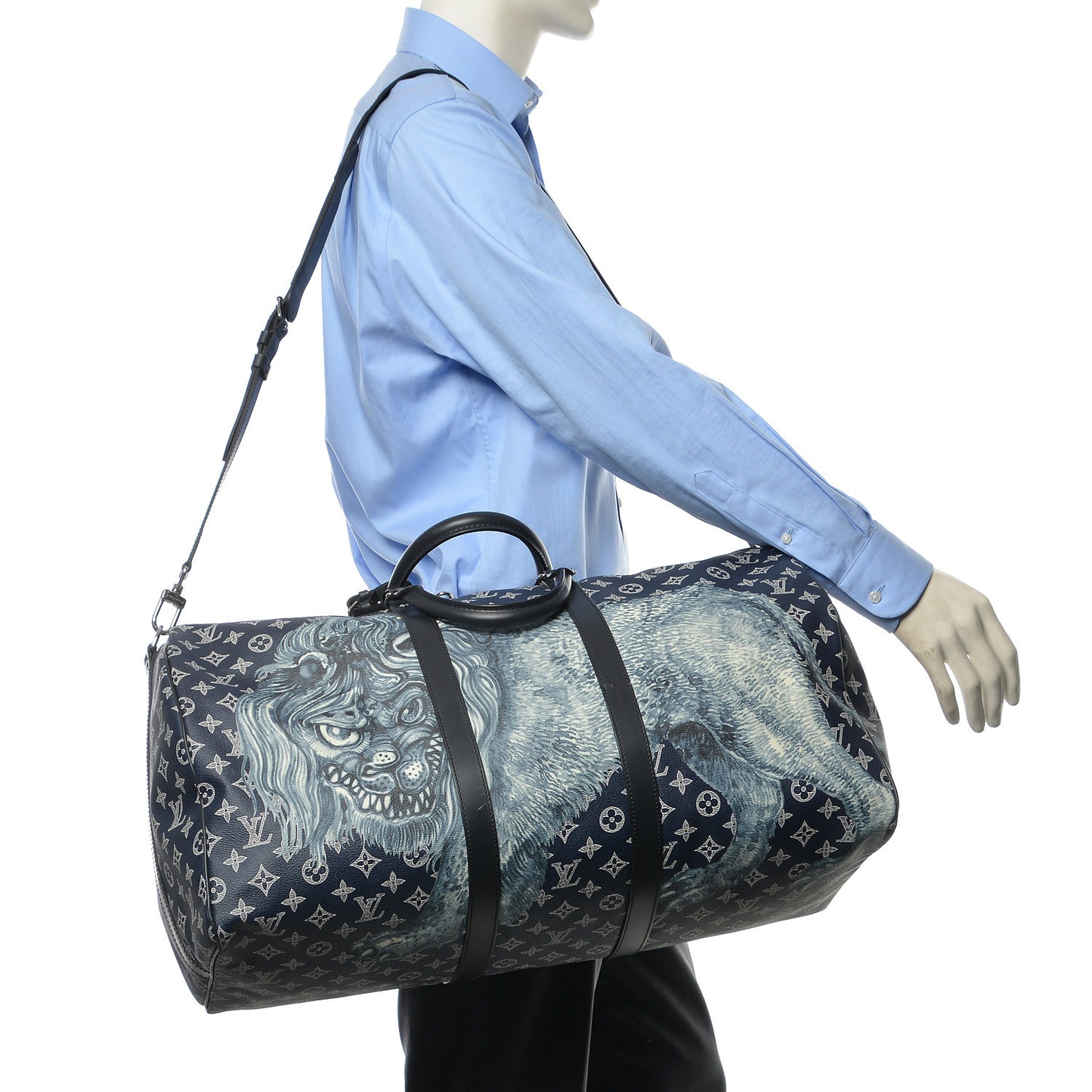 Savane Monogram Lion Chapman Keepall Bandouliere 55 Encre