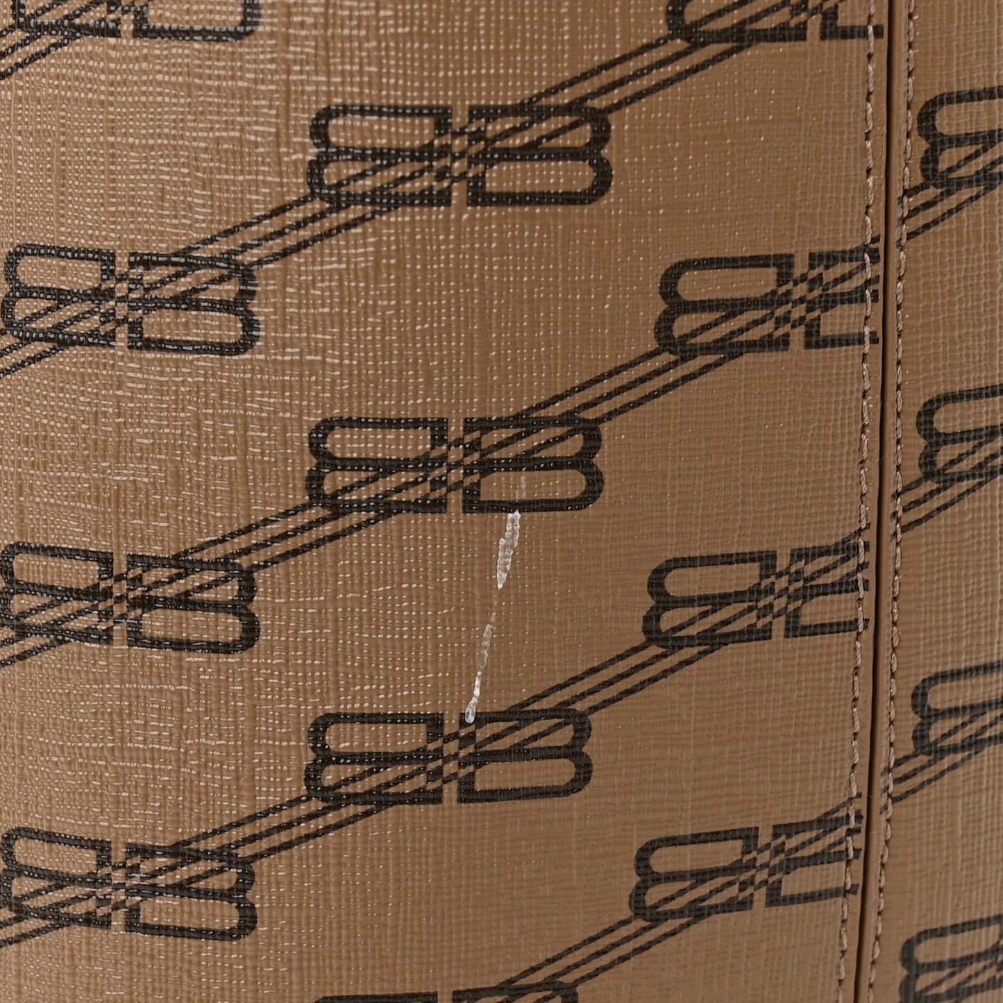 Coated Canvas BB Monogram Large Signature East West Shopper Bag Beige Brown