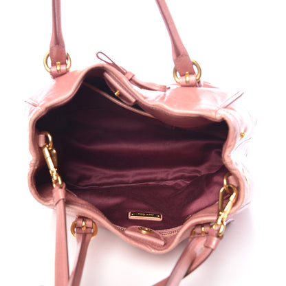 Miu Miu Vitello Shine Small Bow Shopping Tote Loto 6 of 17