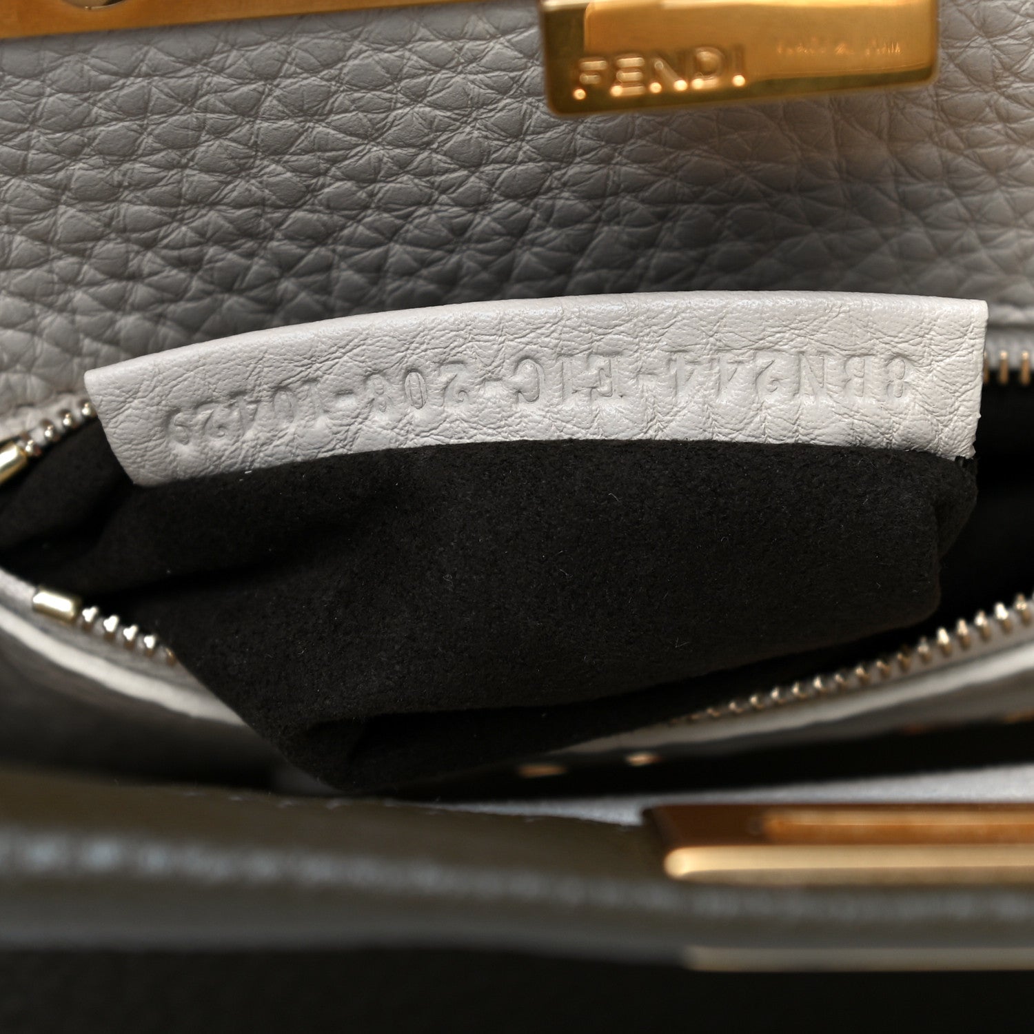 Fendi Cuoio Romano Selleria Tri-color Mini Peekaboo Iconic Satchel Aspargo Saddler Latte 10 of 15