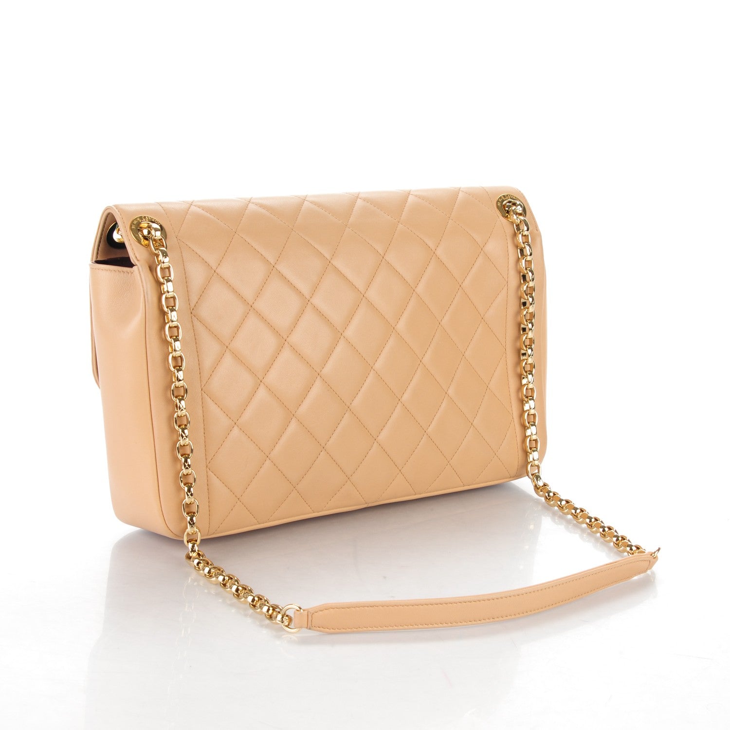 Chanel Lambskin Quilted Large Chic With Me Flap Beige 3 of 7