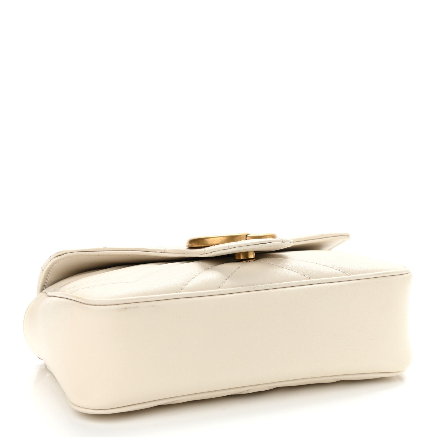 Gucci Calfskin Matelasse Super Mini GG Marmont Shoulder Bag White 4 of 10