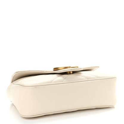 Gucci Calfskin Matelasse Super Mini GG Marmont Shoulder Bag White 4 of 10