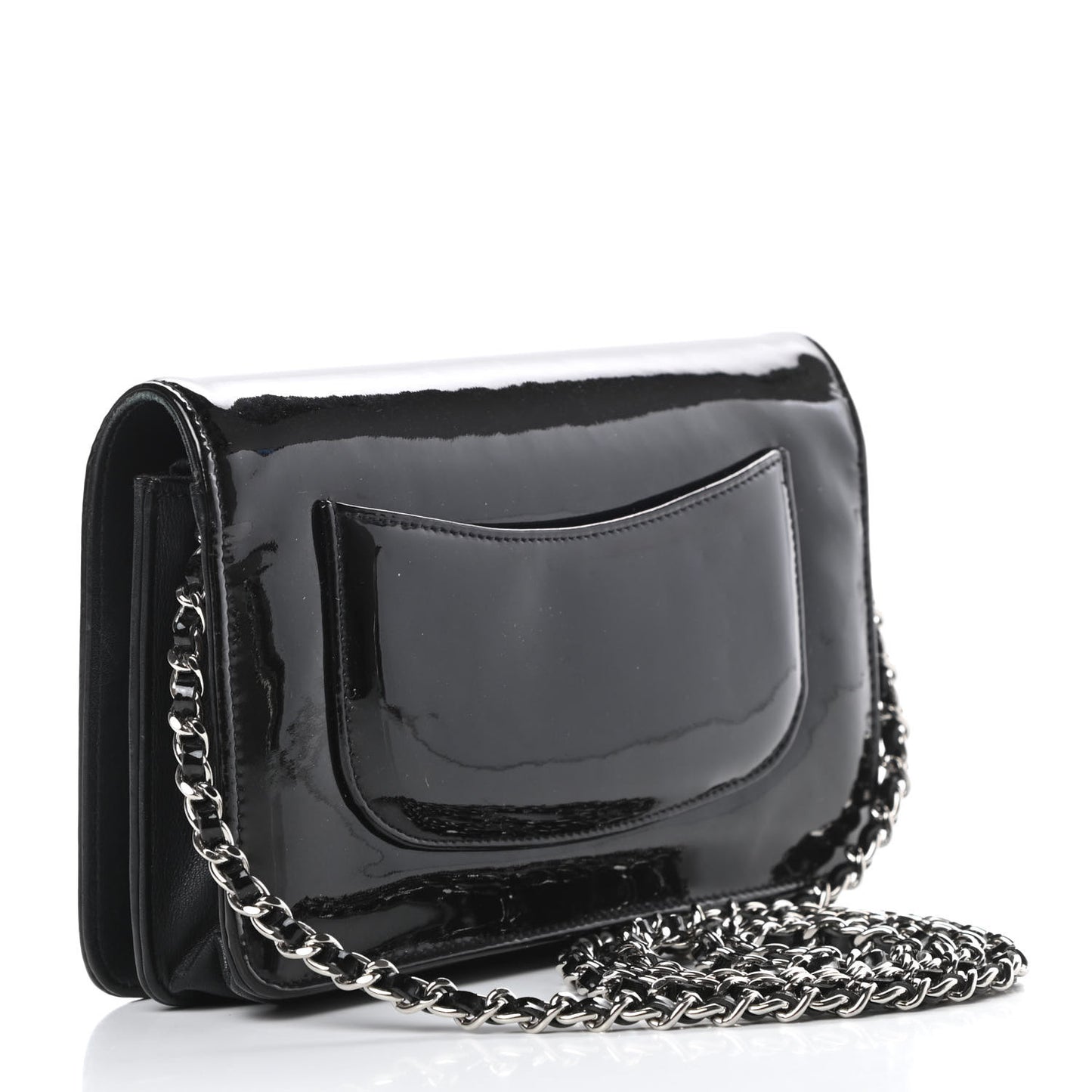 Patent Strass Wallet On Chain WOC Black