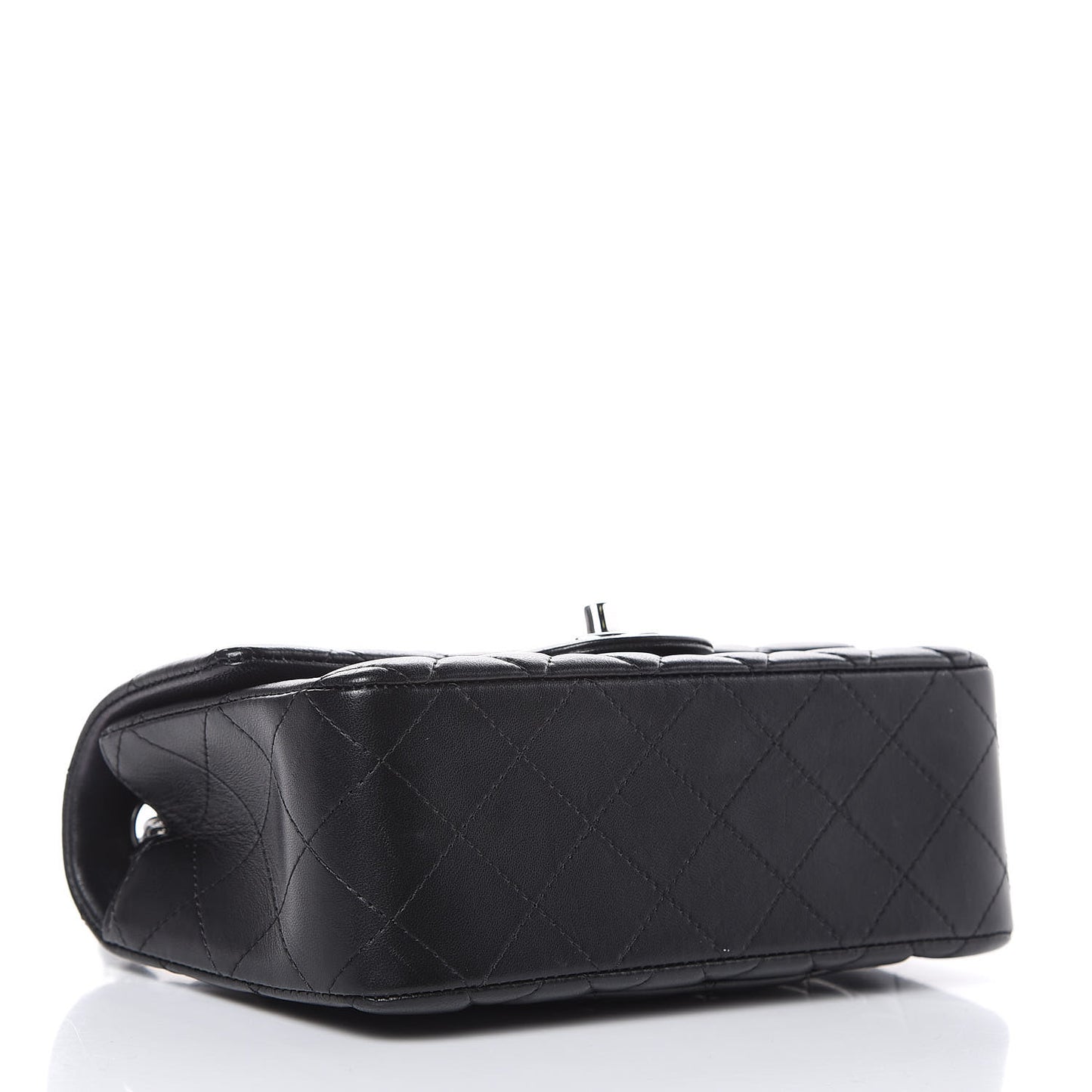 Lambskin Quilted Mini Rectangular Flap Black