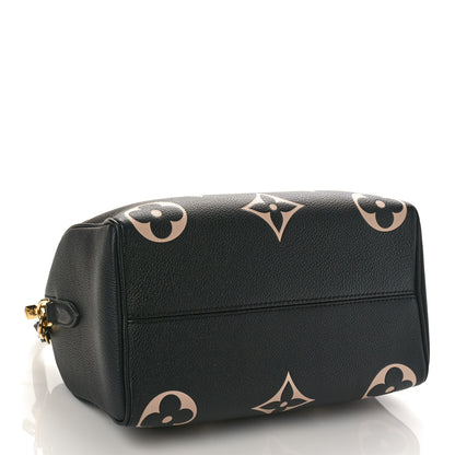 Louis Vuitton Empreinte Monogram Giant Speedy Bandouliere 25 Black Beige 5 of 9