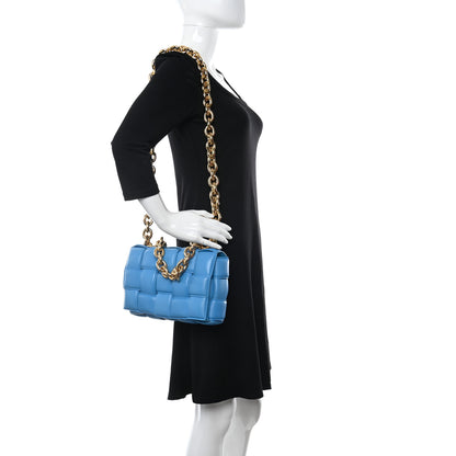 Bottega Veneta Lambskin Maxi Intreccio Padded Chain Cassette Crossbody Bag Swimming Pool 2 of 11