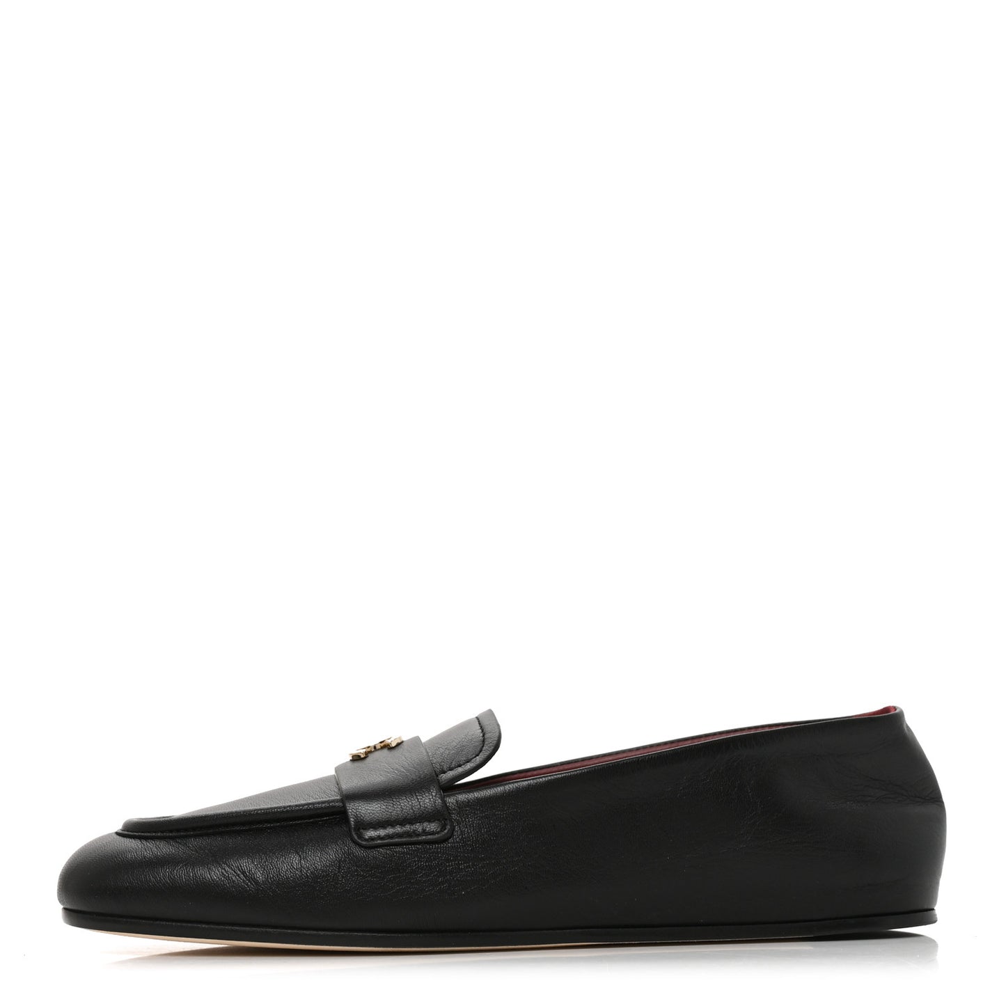 Goatskin CC Mocassin Loafers 38.5 Black