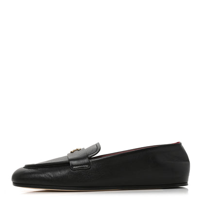 Chanel Goatskin CC Mocassin Loafers 38.5 Black 1 of 9