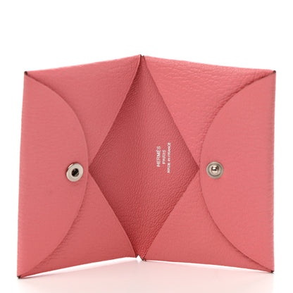 Hermes Chevre Mysore Calvi Card Case Rose Ete 5 of 9