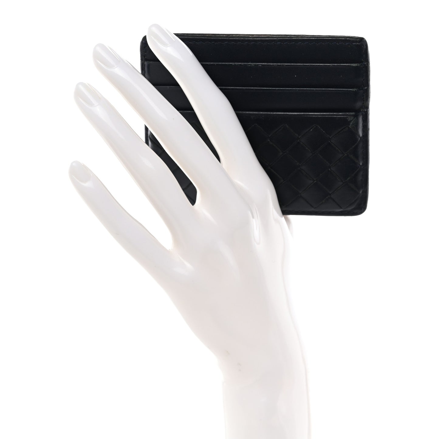 Nappa Intrecciato Card Holder Deep Blue