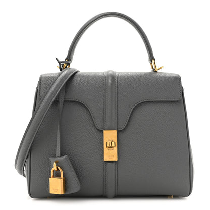 Celine Grained Calfskin Small 16 Top Handle Bag Medium Grey 1 of 14