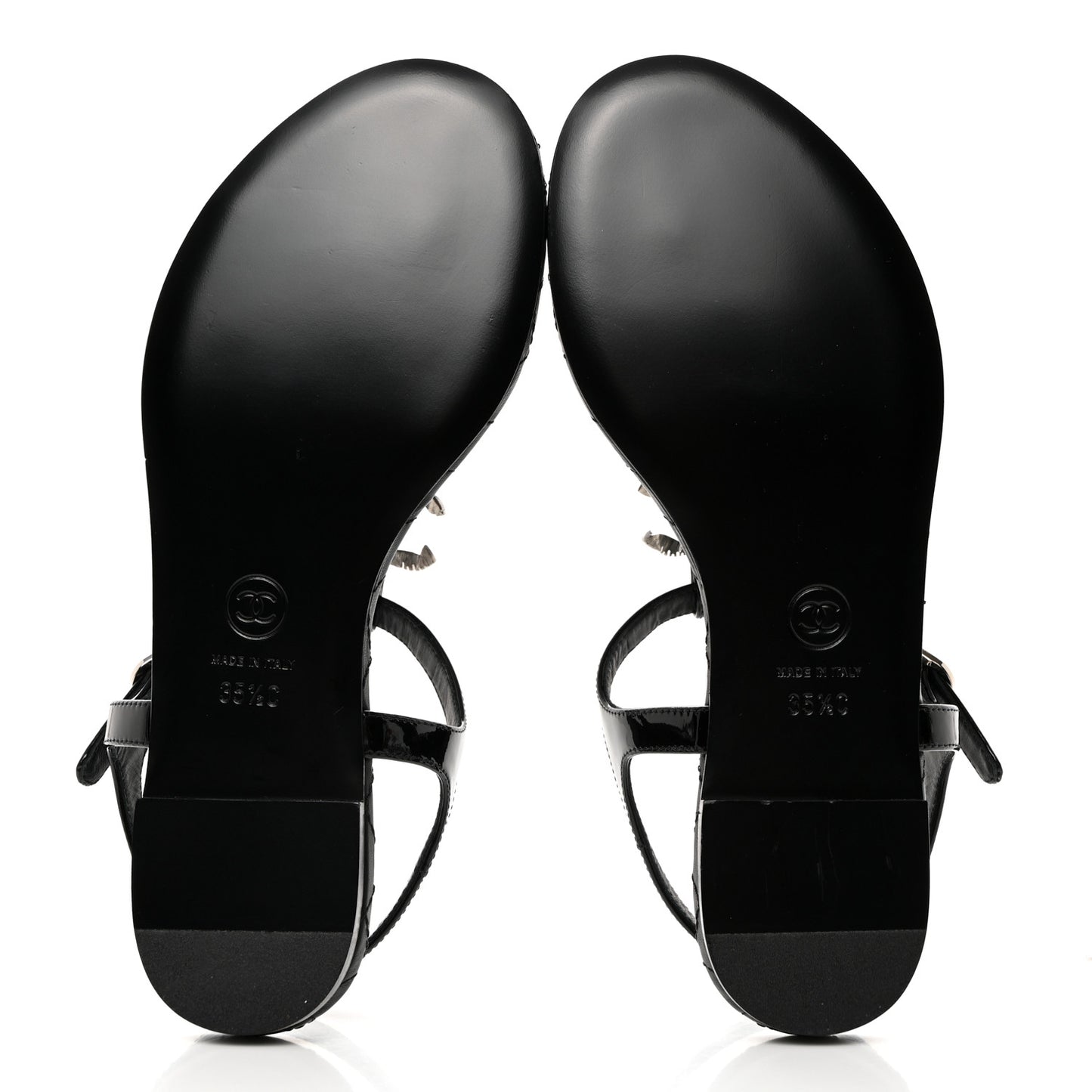 Patent CC Thong Sandals 35.5 Black