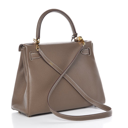 Hermes Taurillon Clemence Kelly Retourne 28 Etoupe 3 of 38