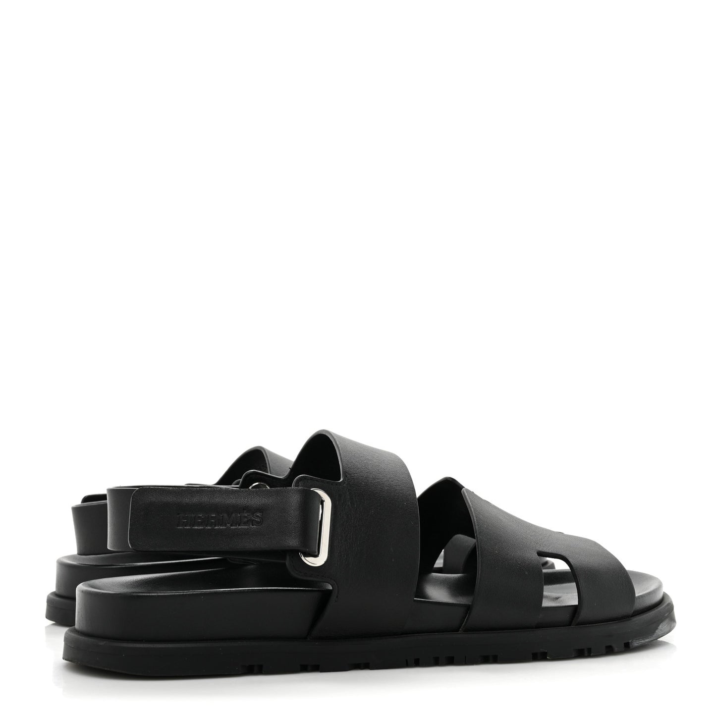 Calfskin Mens Genius Sandals 42.5 Black