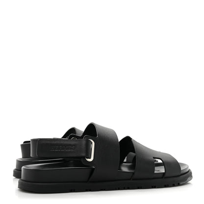 Hermes Calfskin Mens Genius Sandals 42.5 Black 4 of 10
