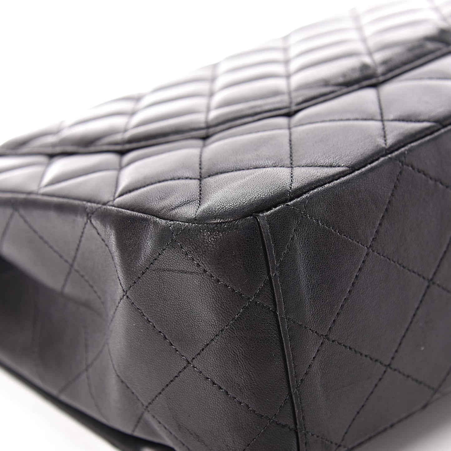 Lambskin Quilted Maxi Single Flap Black