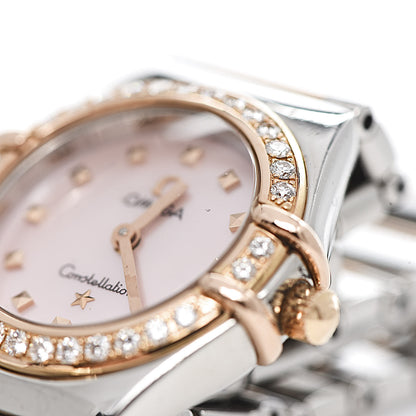 Omega Stainless Steel 18K Yellow Gold Diamond Bezel Pink Mother of Pearl 22mm Constellation My Choice Quartz Watch 1368.73.00 8 of 11
