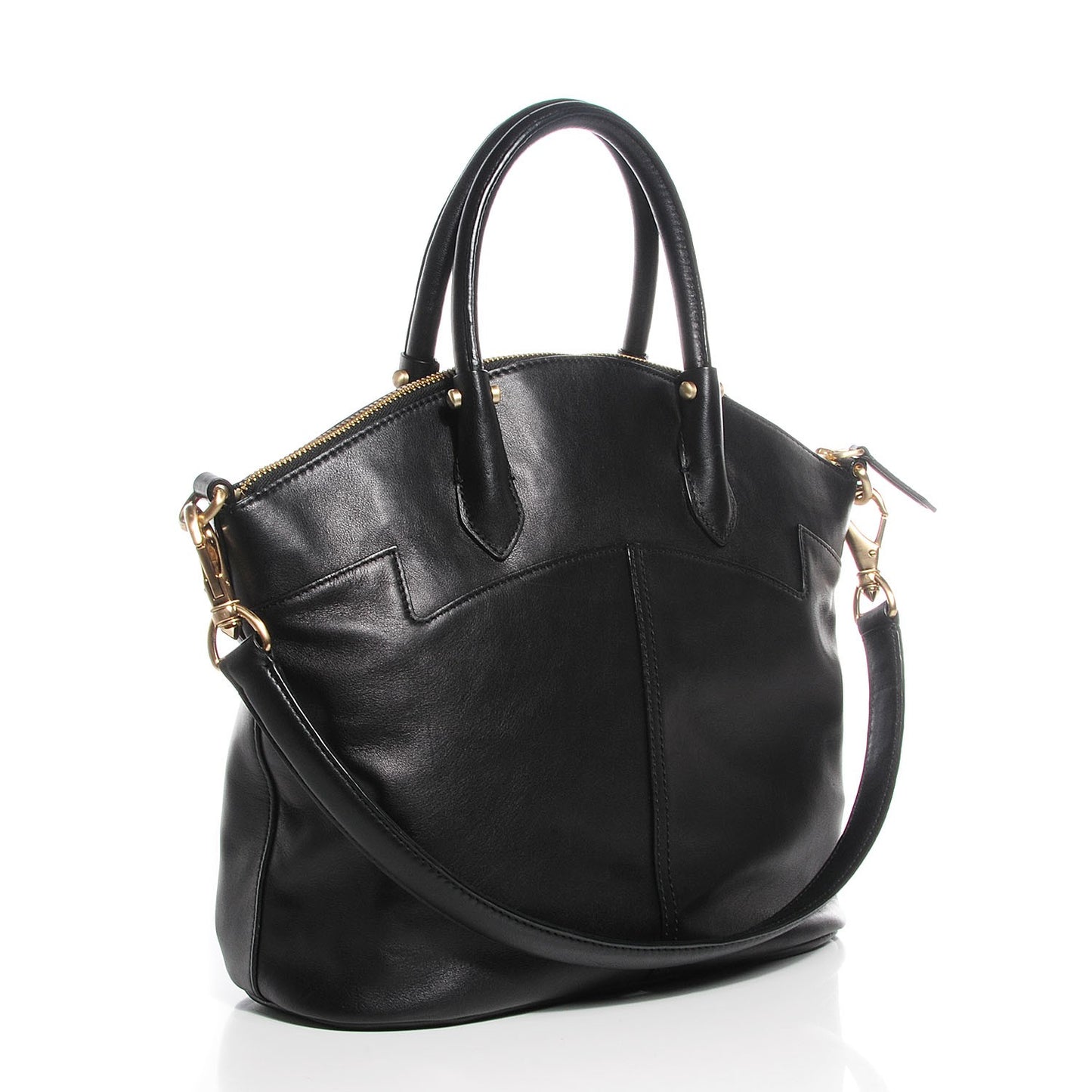 Calfskin Medium Zip Tote Black