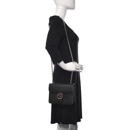 Gucci Dollar Calfskin Small Interlocking G Shoulder Bag Black 2 of 11