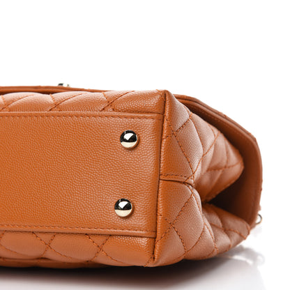 Chanel Caviar Quilted Mini Coco Handle Flap Light Brown 7 of 11