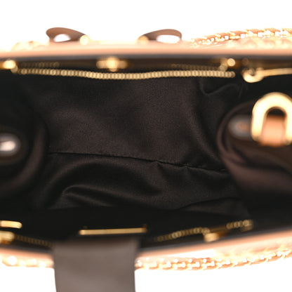 Salvatore Ferragamo Hammered Calfskin Vany Bow Chain Tote Cacao 5 of 12
