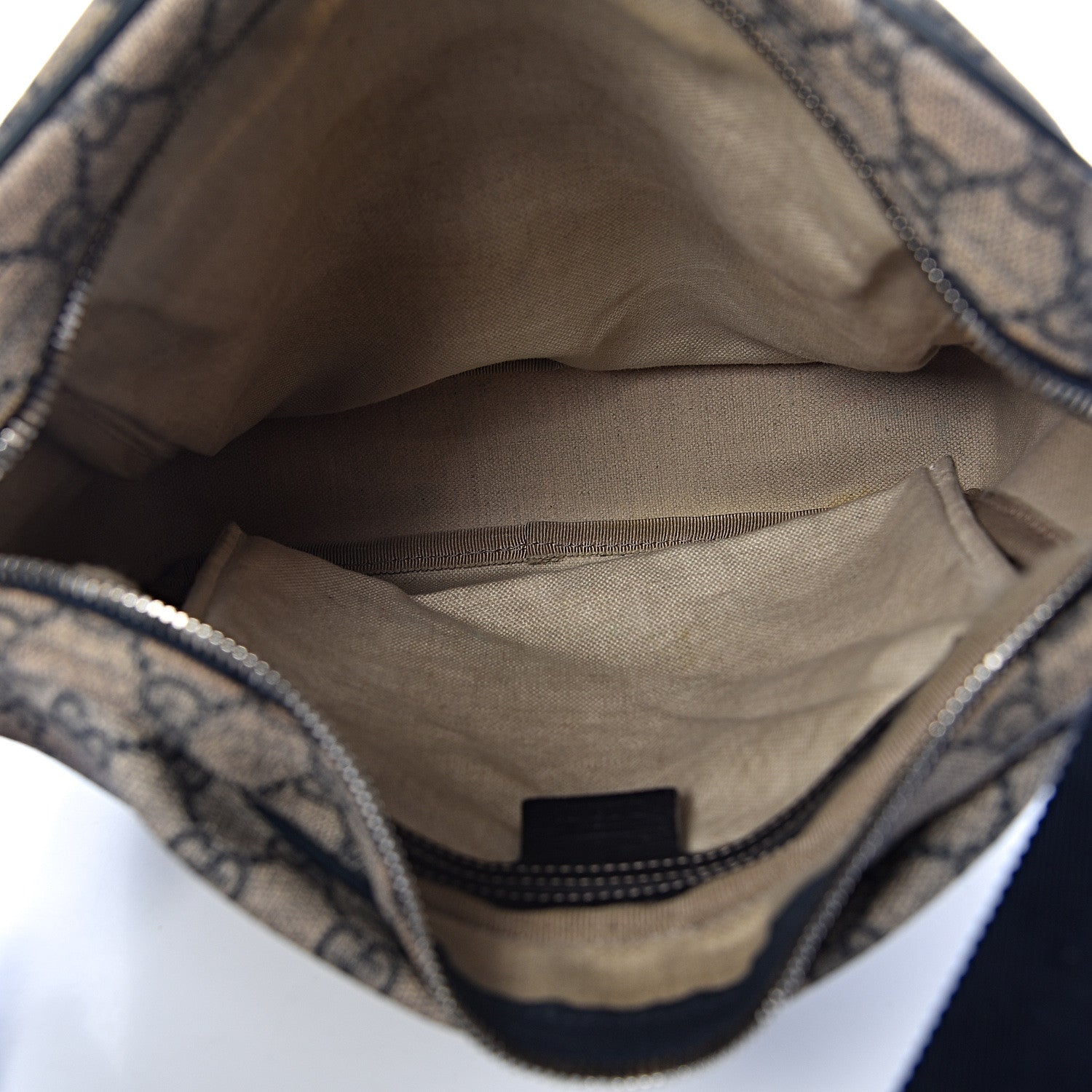 Gucci GG Plus Monogram Selleria Calfskin Medium Messenger Bag Beige Blue 5 of 15
