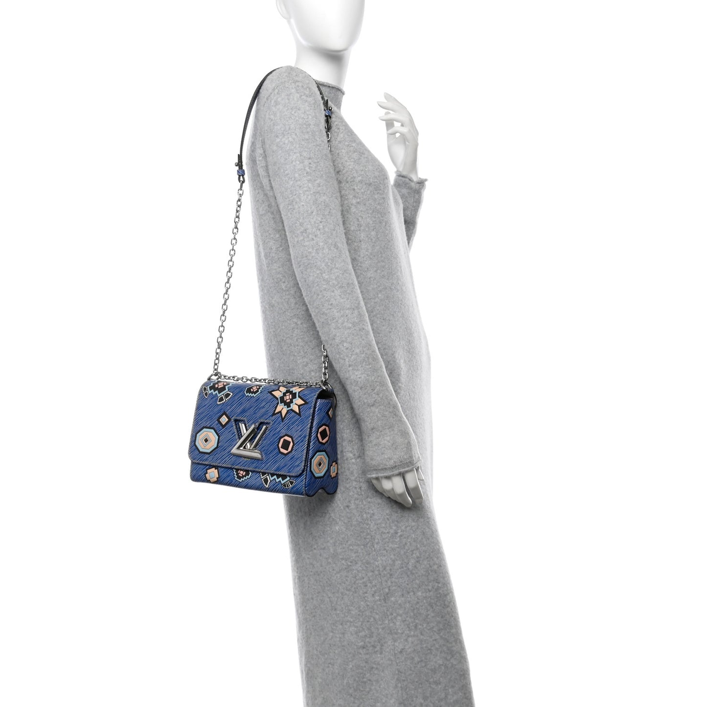 Epi Azteque Twist Shoulder Bag MM Denim Light