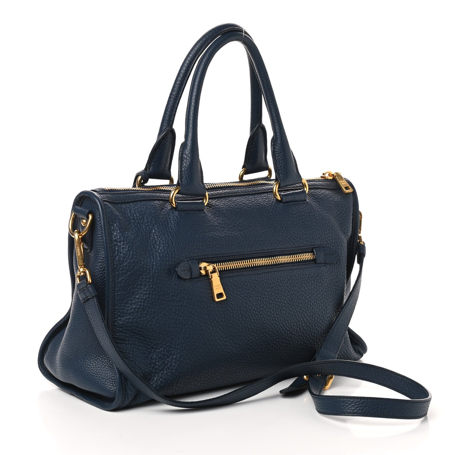 Prada Vitello Daino Shopping Satchel Baltico 4 of 10