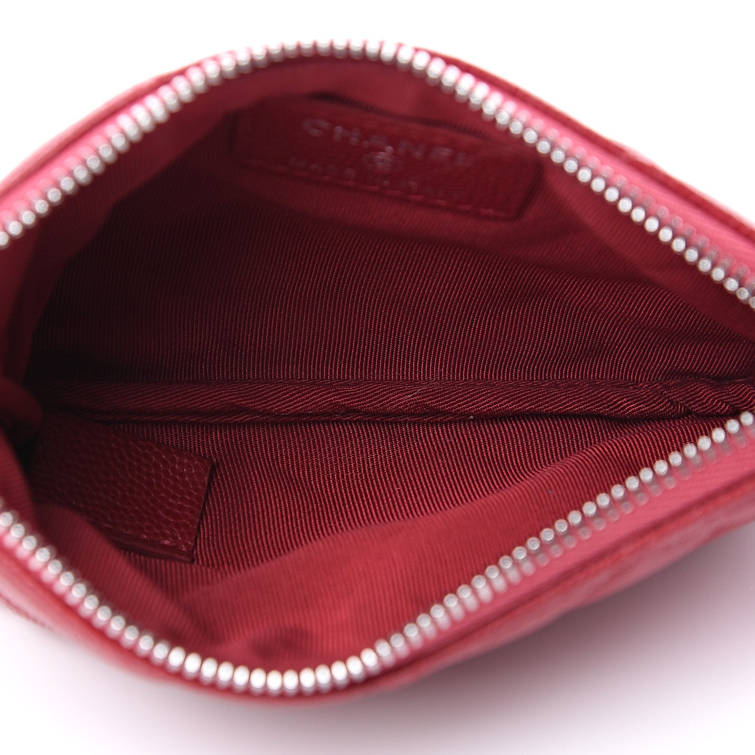 Chanel Caviar Quilted Small Cosmetic Case Dark Red 4 of 8