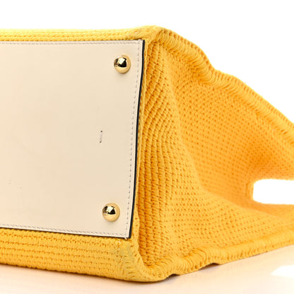 Fendi Crochet Vitello King Logo Plexiglass Medium Fendi Sunshine Shopper Tote Mimosa Panna 10 of 13