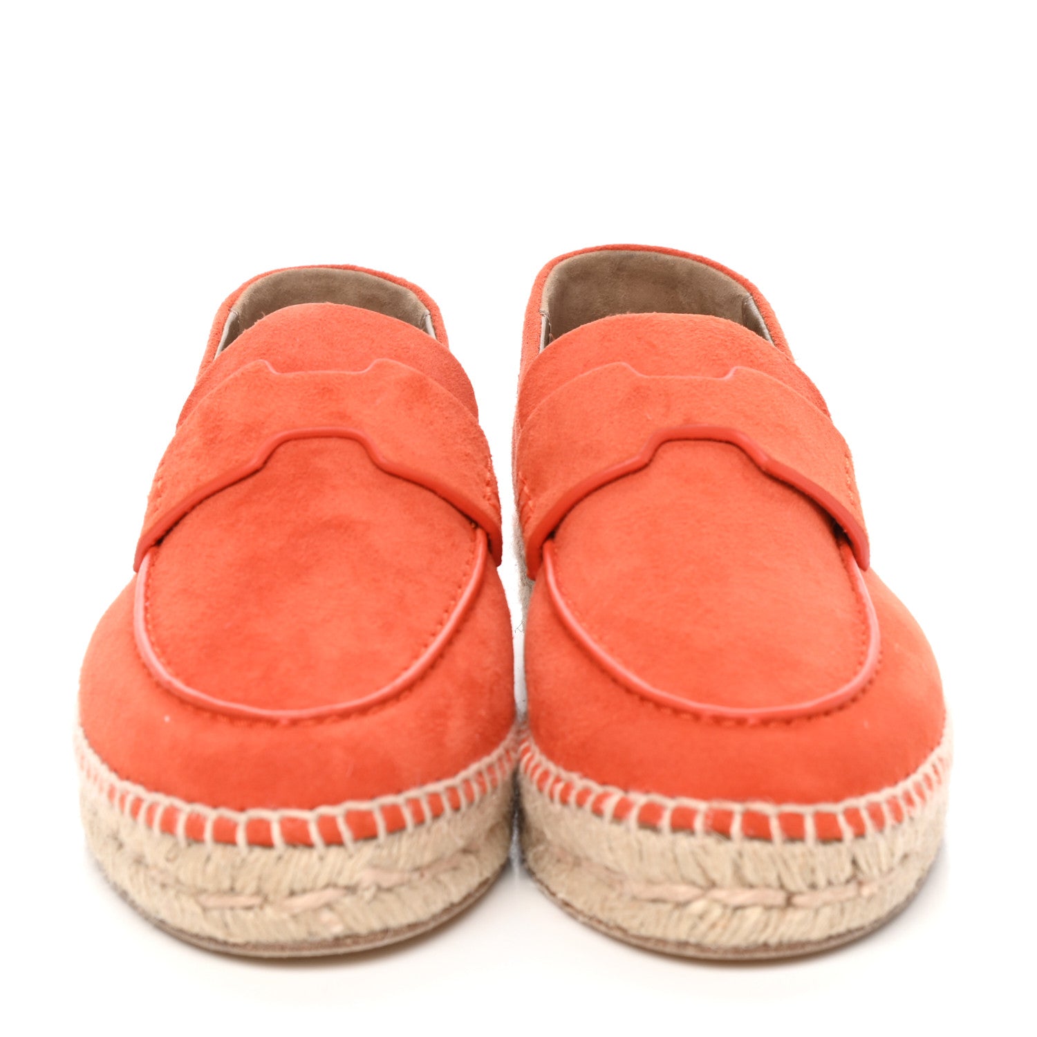 Hermes Suede Goatskin Womens Trip Espadrilles 36 Rouge Braise 2 of 7