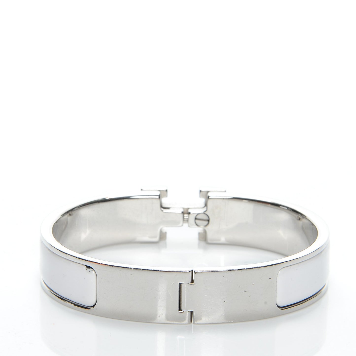 Enamel Narrow Clic Clac H Bracelet PM White