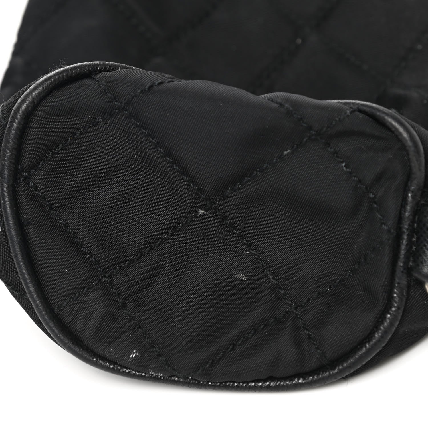 Prada Tessuto Nylon Impunturato Quilted Chain Pochette Black 8 of 8