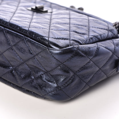 Chanel Metallic Aged Calfskin Quilted Medium Reissue Camera Case Bag Blue 9 of 9