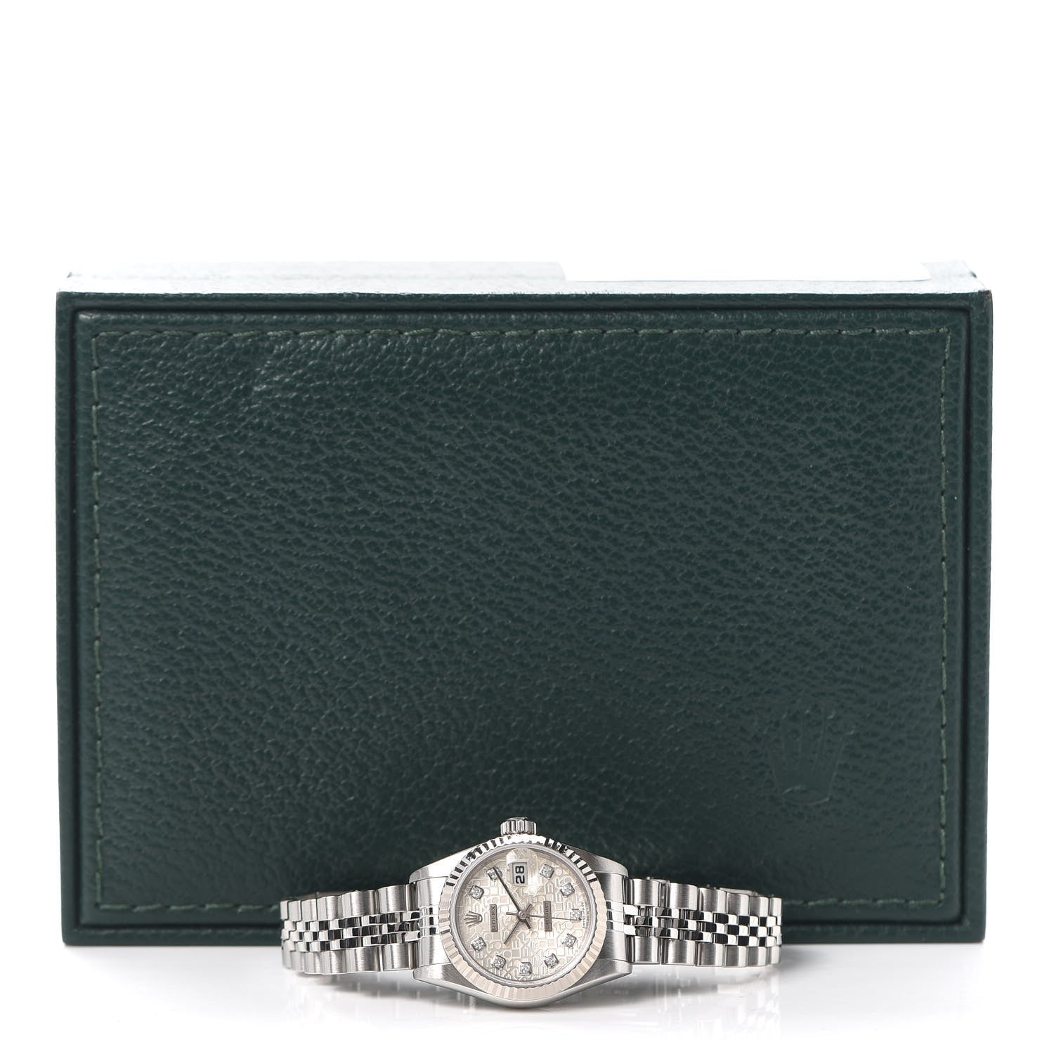 Rolex Stainless Steel 18K White Gold Diamond 26mm Oyster Perpetual Datejust Watch Silver Jubilee 79174 6 of 6