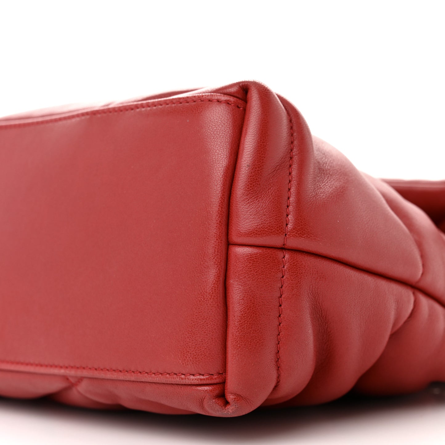 Lambskin Quilted Small Loulou Puffer Monogram Chain Satchel Red