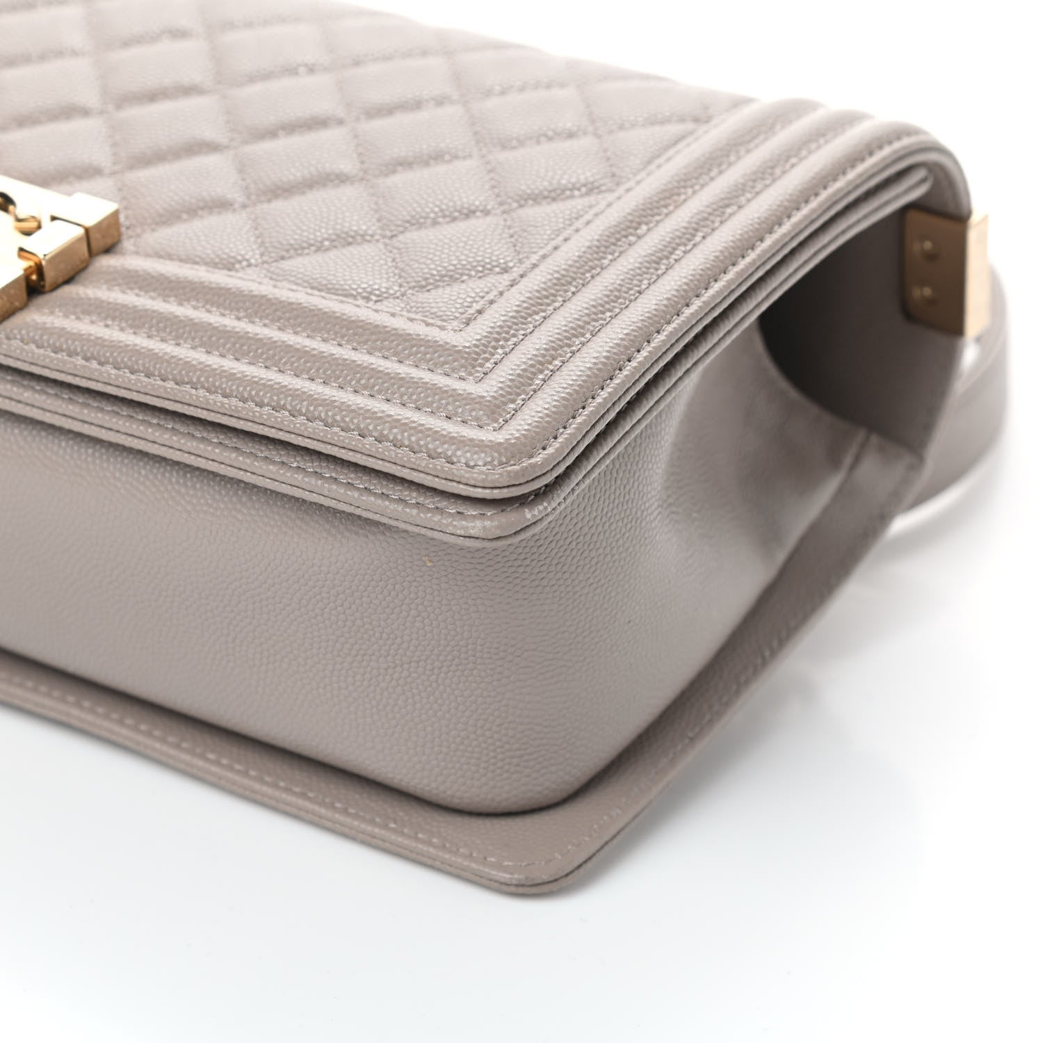 Chanel Caviar Quilted Medium Boy Flap Dark Beige 10 of 10