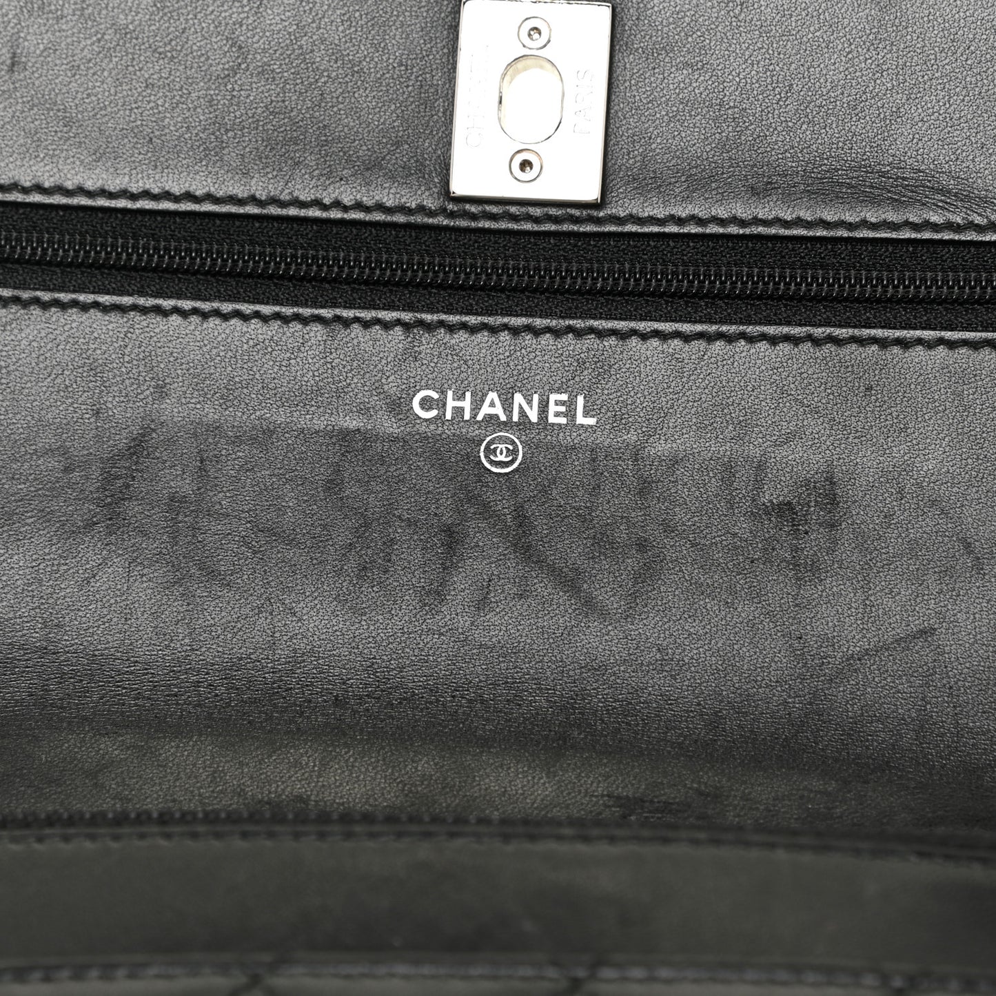 Lambskin Quilted Trendy CC Wallet On Chain WOC Black