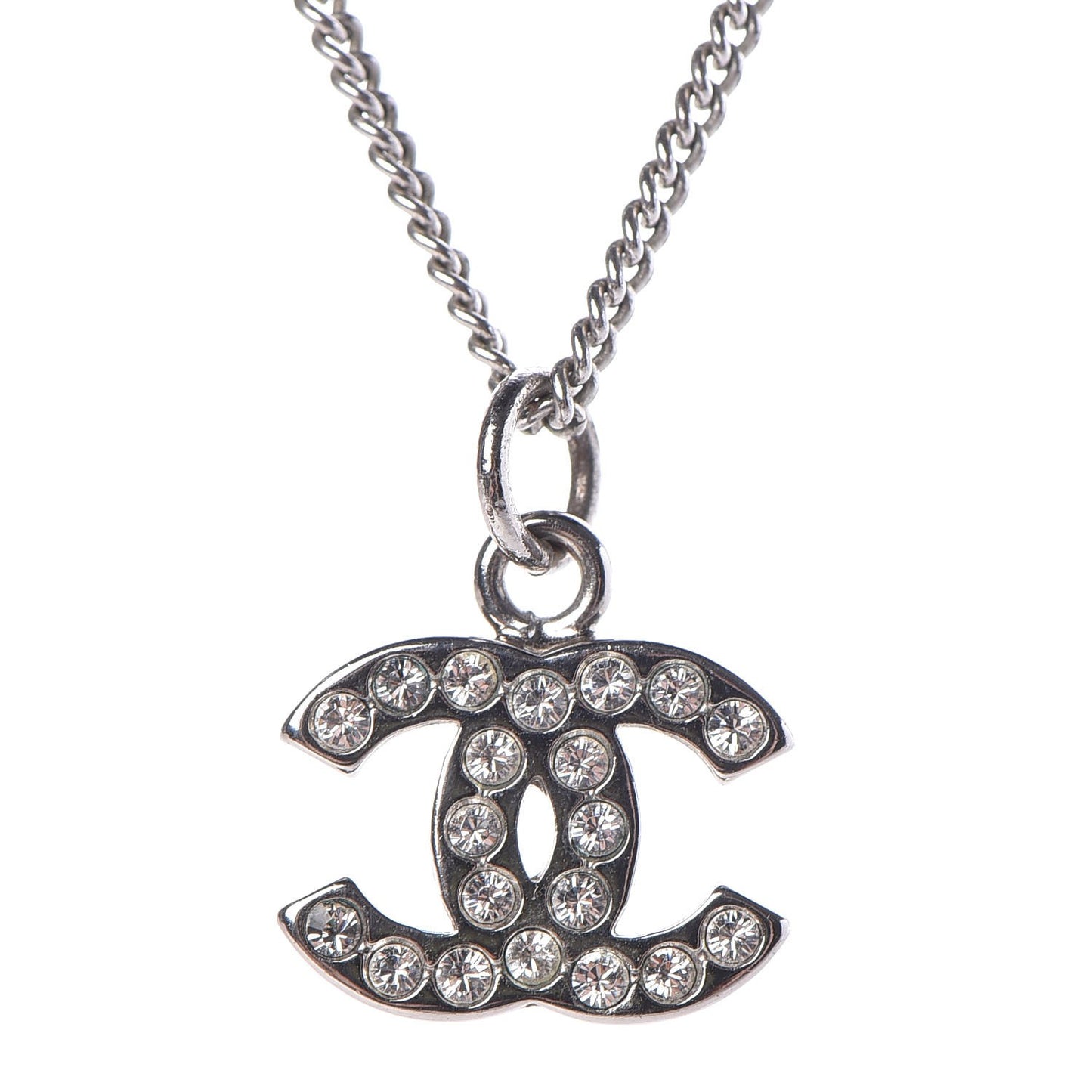 Crystal Timeless CC Necklace Silver