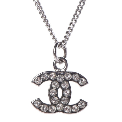 Chanel Crystal Timeless CC Necklace Silver 4 of 7