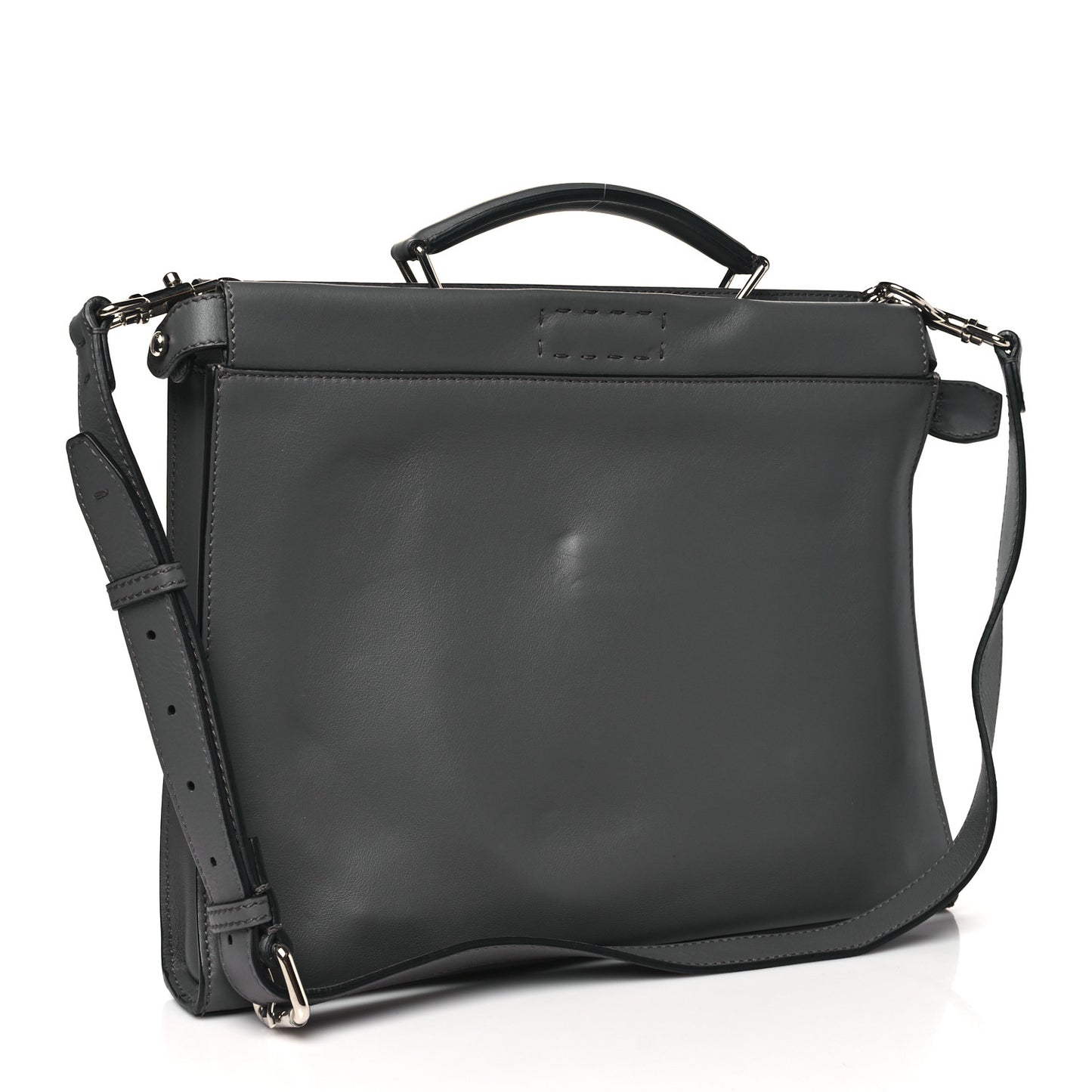 I Vitello Grace FF 1974 Embossed Large Peekaboo Iconic Fit Satchel Anthracite