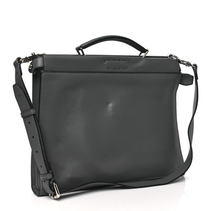 Fendi I Vitello Grace FF 1974 Embossed Large Peekaboo Iconic Fit Satchel Anthracite 3 of 12