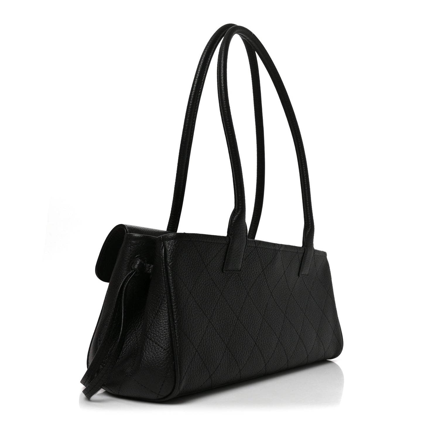 Grained Calfskin Urban Essentials Small Shopping Bag Black