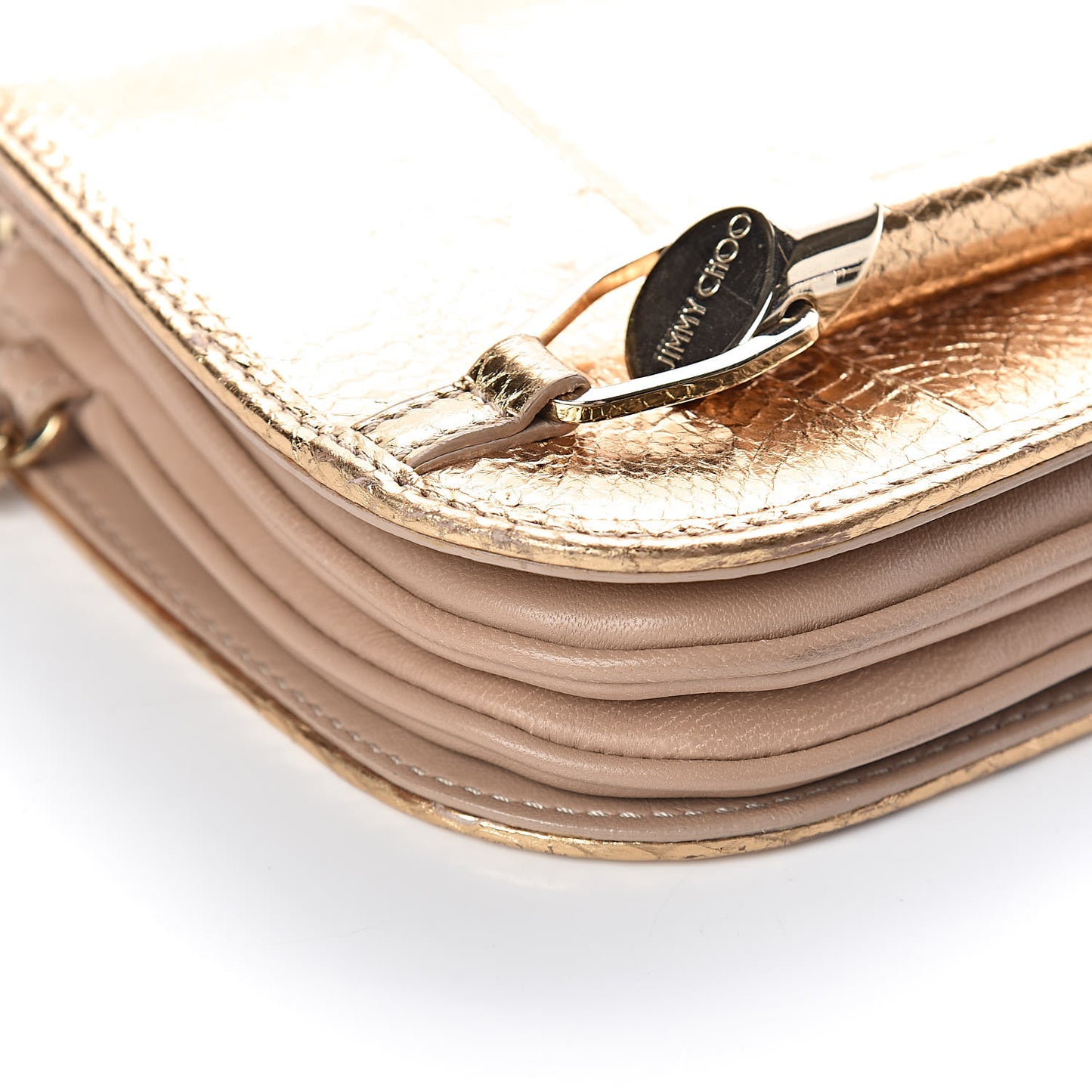 Metallic Elaphe Zadie Crossbody Bag Gold